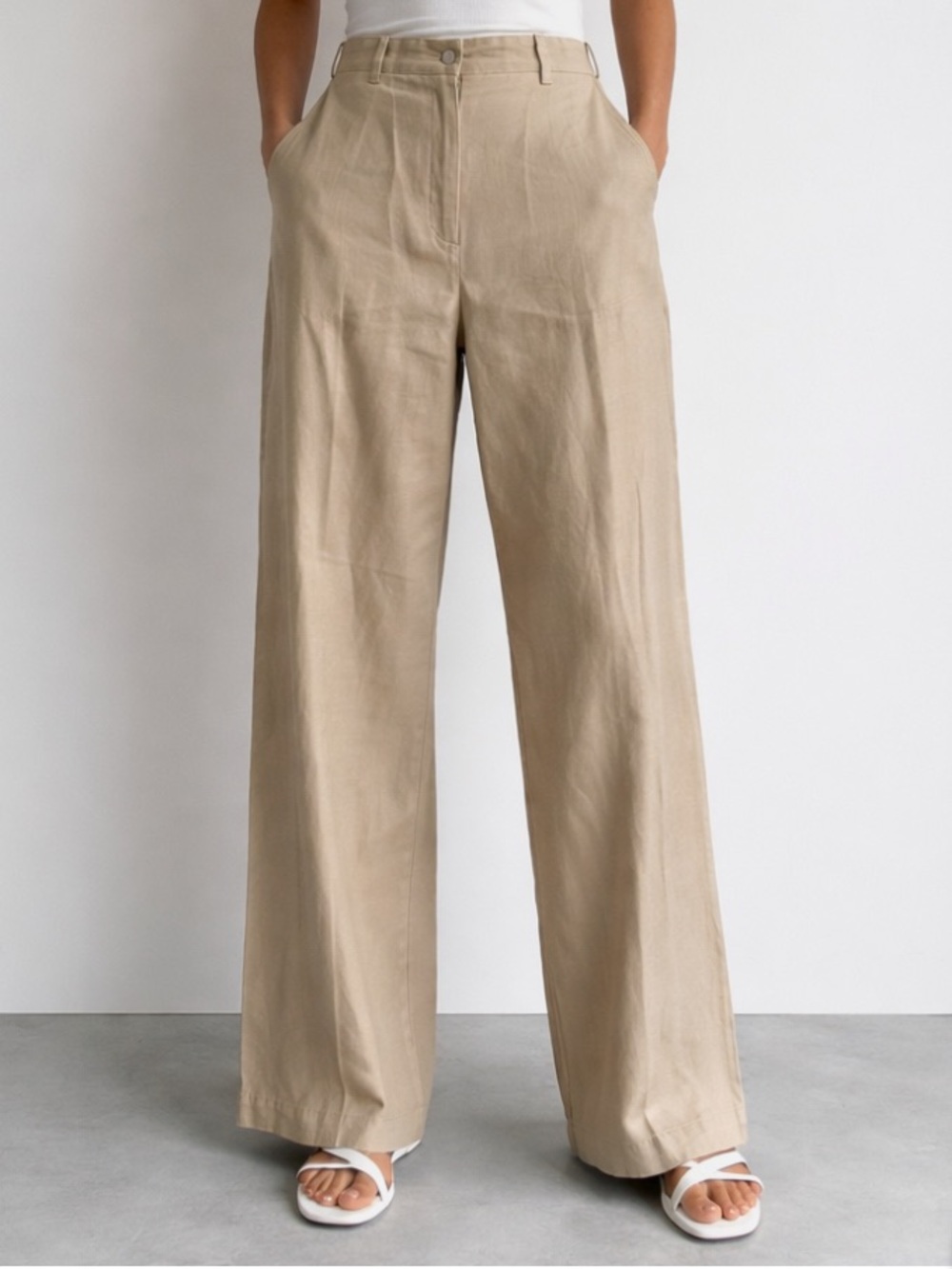 Maje High-Rise straight Leg linen Trousers size 34 - Picture 6 of 8